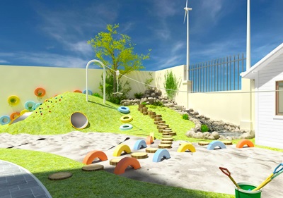 深圳市龍崗區(qū)金域領(lǐng)峰幼兒園（戶外改造、山坡沙水池）