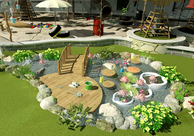 沙池、水池幼兒園戶外效果圖