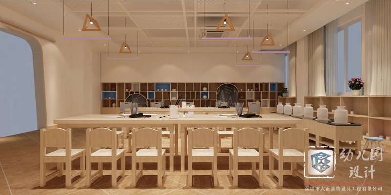 美術(shù)室、陶藝廳 幼兒園室內(nèi)效果圖