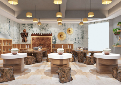 美術(shù)室、陶藝廳幼兒園室內(nèi)效果圖